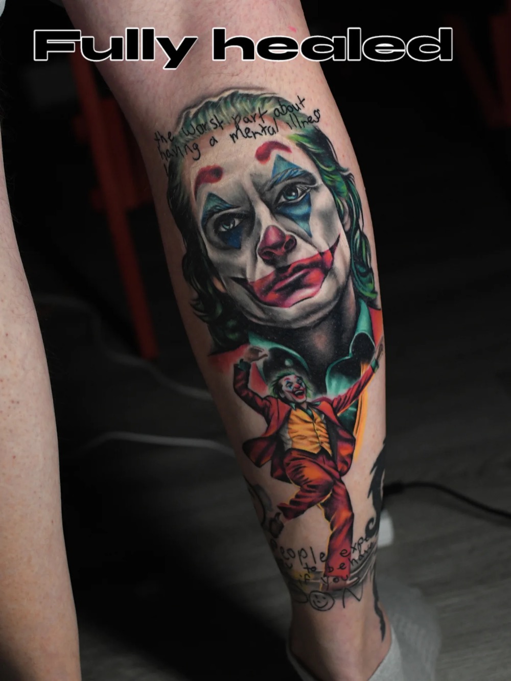 Joker portrait in full colour, healed